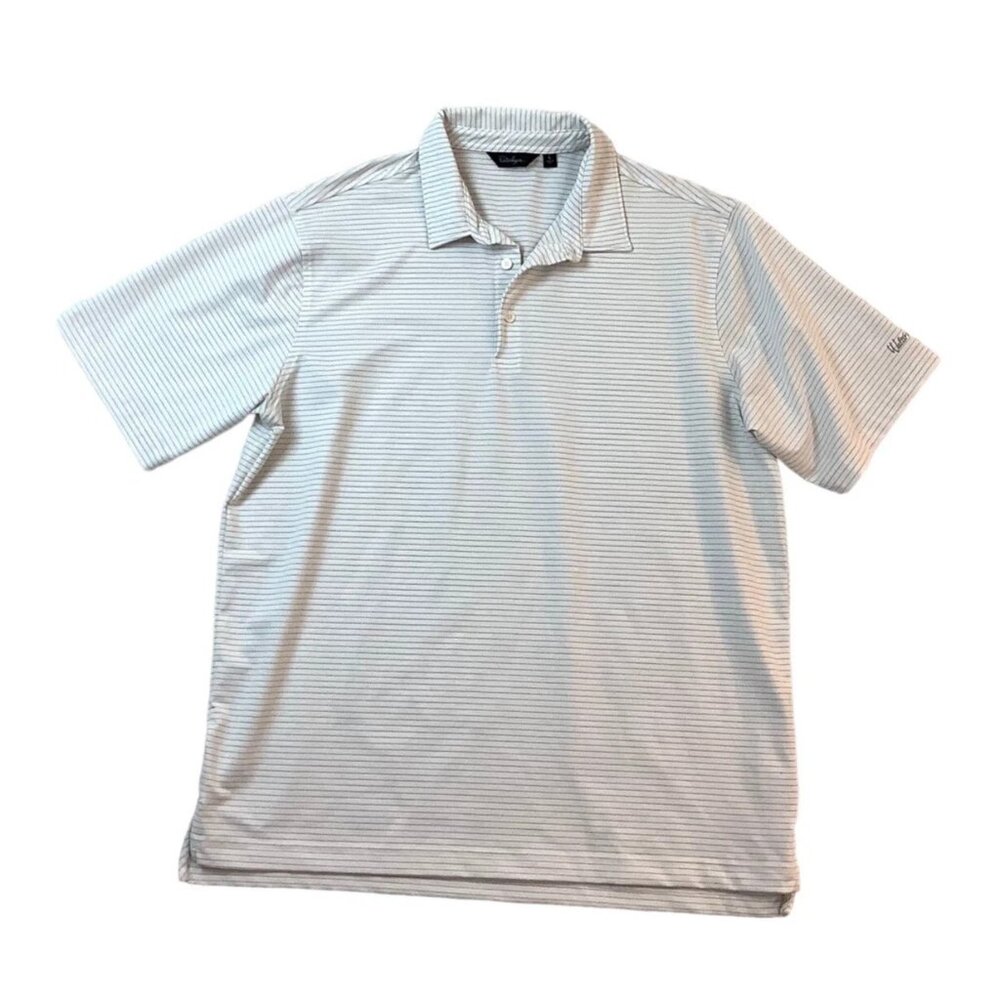 Walter Hagen Polo Golf Short Sleeve Shirt Striped Mens Size L